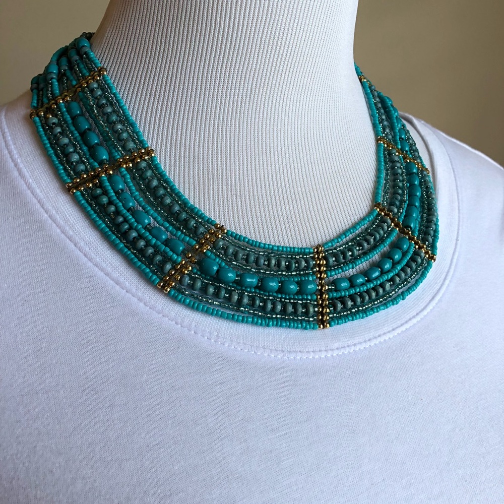 Teal Beaded Necklace